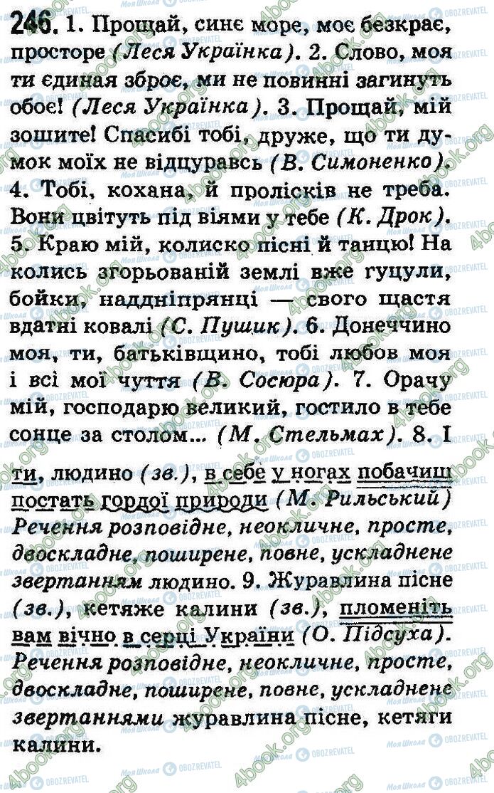 ГДЗ Українська мова 8 клас сторінка 246